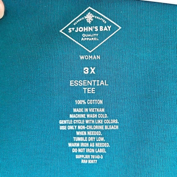 NWT St John's Bay Essential Tee Cotton Top SIZE 3X - Picture 2 of 6